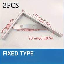 2PCS Stainless Steel Triangle Brackets Wall Shelf Bracket Heavy Support Wall Mounted Bench Table Shelf Bracket Hardware - Multicolor - View 6