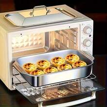 Stainless Steel Baking Pan, Square Cake Pan, Baking Tools, Fish Cakes, Bread, Casserole Dishes, Vegetables, Dishwasher , Oven Baking Sheet, Oven Baking Paper, Casserole Dishes, Baking Tools, Stainless Steel Baking Equipment, Commercial Baking Paper, Seamless Structure, Professional Baking Appearance, Heavy-Duty Stainless Steel, Dishwasher Cookware - Multicolor - View 3