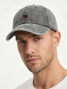 Washed Cotton Baseball Cap Featuring A Charming Bear & Roses Embroidery, Distressed Vintage Wash, Unisex Streetwear Style, Perfect For Daily Chill, Office Vibe, Or As A Cool Gift – Lightweight, Adjustable Strap, Y Dad Hat For Summer & Casual Outfits. - 駝色 - 查看 2