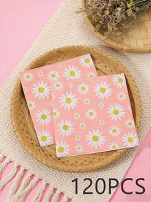 48 piezas de servilletas de 13" X 13" con tema de margaritas - Estampado de margaritas frescas, material de papel, estilo suave y curativo, adecuado para picnic de primavera, té de la tarde de primavera, fiesta de cumpleaños y uso diario - Multicolor - Ver 11