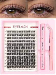 Rikuaild 144PCS 3in1 Eyelash Kit Fluffy Soft Clusters Lash Natural Look&Wispy Clusters Eyelashes With Eyelash Bond & Seal And Tweezers Reusable Individual Eyelash Extension Kit For Daily Life&Party&Music Festival&Halloween&New Year&Christmas - Multicolor - View 9