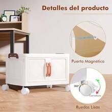 XGT4 Nive Cajas de Almacenamiento Carrito organizador Pble de Plástico con Tapas Y Ruedas Contenedores de Organizador Para la Sala el Baño y la Cocina - Blanco - Ver 6