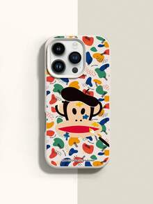 Paul Frank 授权硅胶手机壳，全包防震摄像头保护，涂鸦猴子图案，全新设计，兼容 13/14/15/16/17 Pro Max - 彩色 - 查看 2