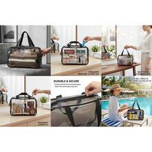 1/3pcs Plus Size! 25D Thick, Transparent Waterproof Makeup Bag, Waterproof, Travel Portable Storage Pouch, Can Store Cosmetics, Skincare, Clothes, Toiletries, Essential For Home & Travel - Clear - View 7