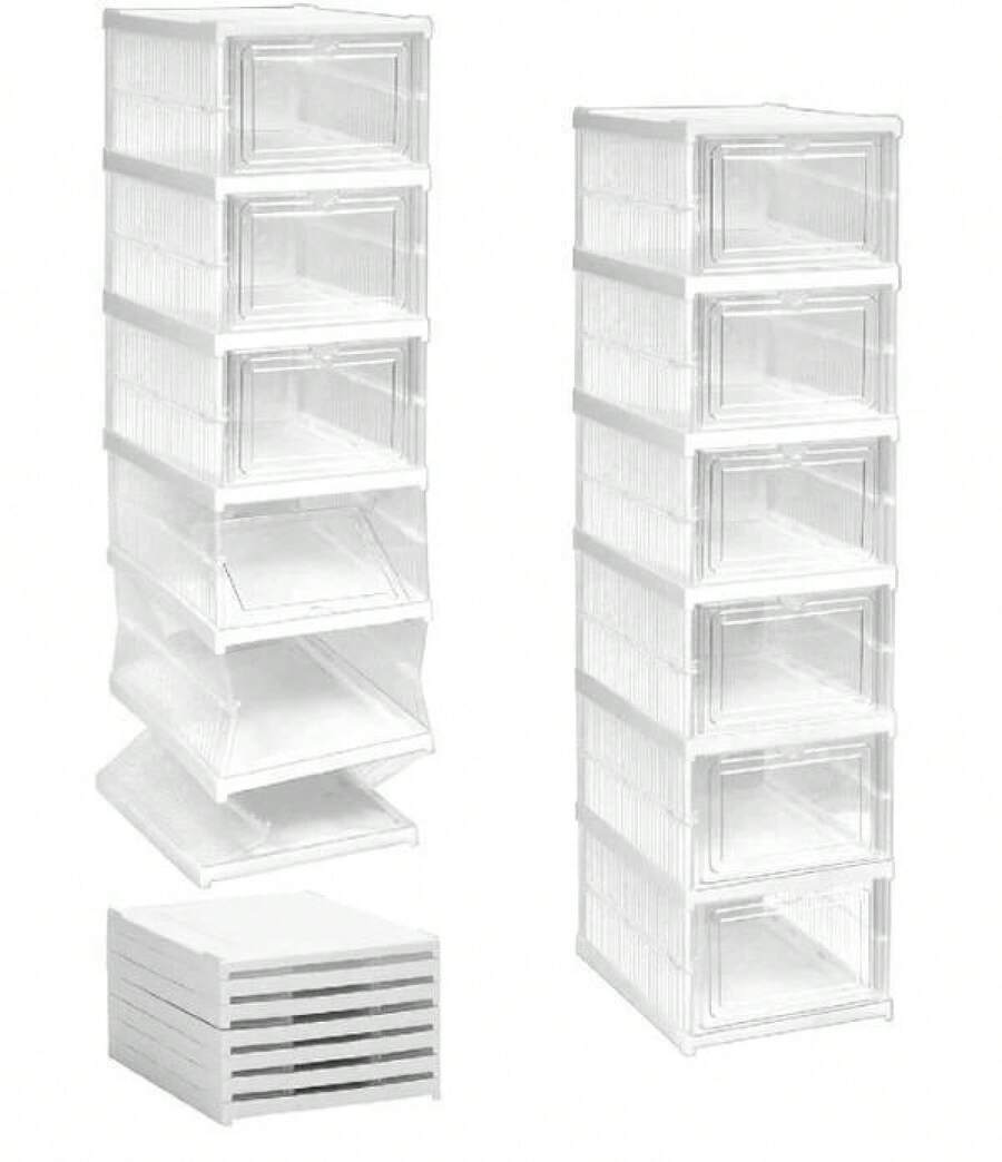 Foldable Shoe Racks - alb - Vizualizare 1