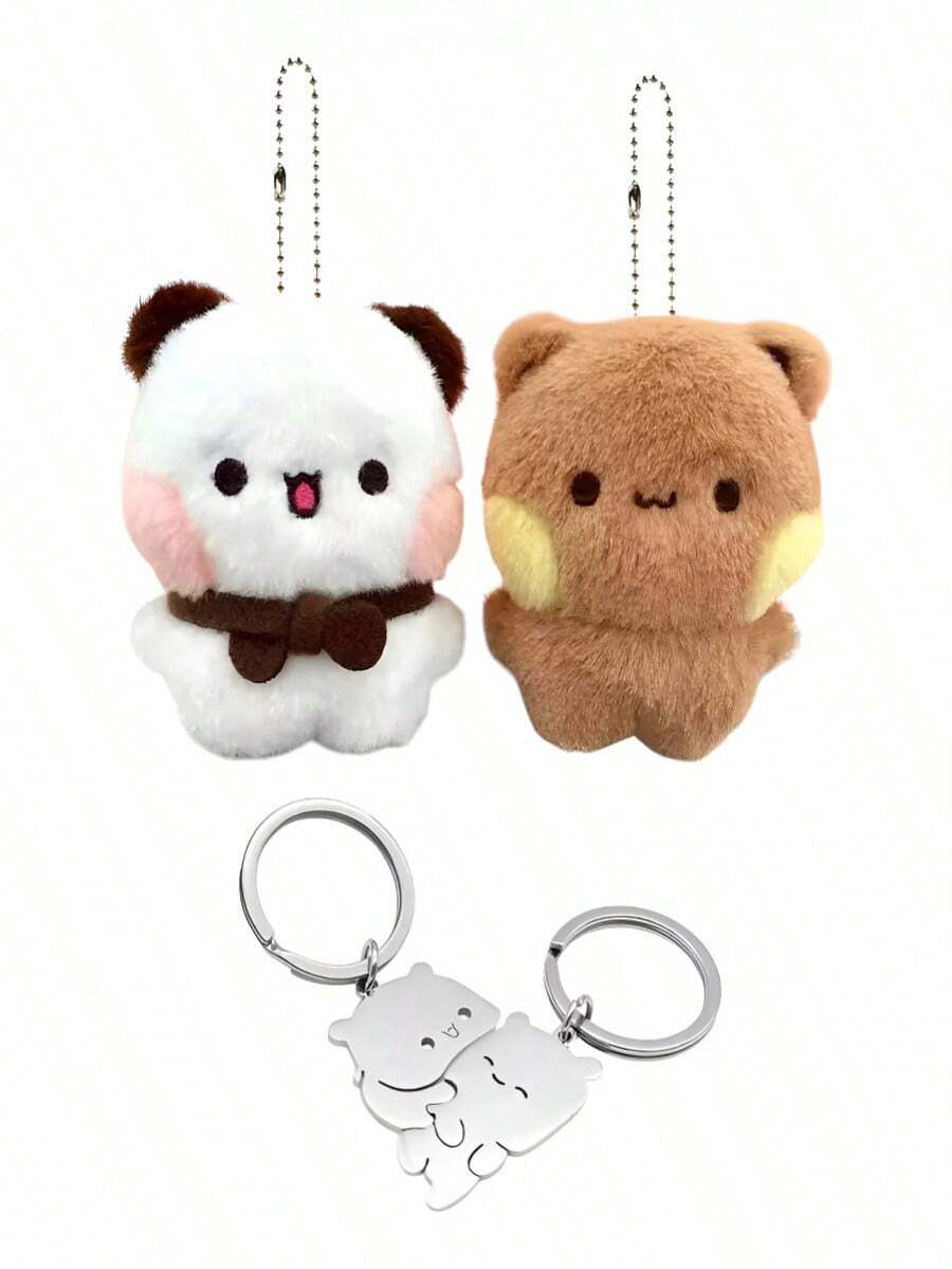 TendenciaKit 4 Llaveros Osos De Peluche Bubu Dudu Pareja MagnéticosCalidad premium - Estilo B - Ver 1