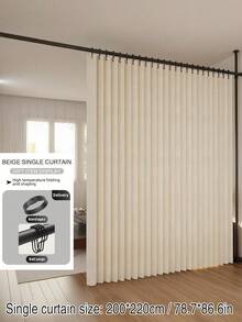 1pc Foldable Curtain Divider, Versatile Hanging Curtain For Rental Home, Bedroom, Living Room, Bathroom And Other Scenarios, High-End Design