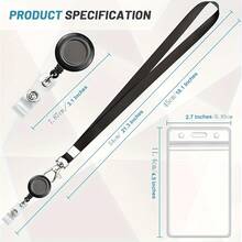 1pc 2026 New Retractable Lanyard ID Card Holder With PVC Card Sleeve Swivel Clip - 360° Rotating Clasp, Essential For Teachers, Office Workers And Students Back To School Season - A - View 4