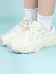 Disposable Plastic Shoe Covers, Waterproof Protective Shoe Sleeves For Indoor & Outdoor Use, Ideal For Keeping Shoes Clean & Dry, Suitable For Homeowners, Contractors, Event Attendees, Perfect For Construction Sites, Rainy Days, Clean Rooms, Adding A Hygienic & Practical Touch To Footwear Protection, Available In Large Quantity With Design, Shoe - Multicolor - View 6