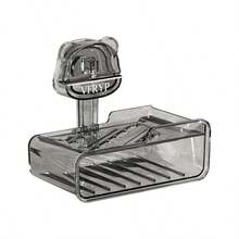 Suction Cup Soap Dish, Bathroom Wall Mounted Double Layer Draining Soap Holder, Soap Dish Rack - Grey - View 2