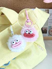 Funny Cute Sausage Mouth Plush Ball Keychain, Novelty Couple Keychain, Backpack Decor, Dorm Gift, Plush Ball Pendant Keychain, Car Keychain, Bag Earphone Pendant Decor Keychain Accessories, Couple Keychain, Birthday Gift, Anniversary Gift - Multicolor - View 4