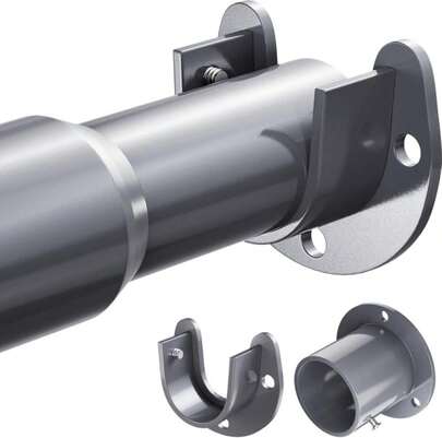 Mavivegue Closet Rod, 17 To 57 Inch Gold Adjustable Closet Rods For Hanging Clothes, Hanging Rod For Closet Wardrobes Laundry RV, Bathroom