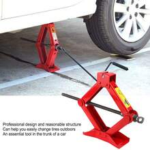 Scissor Jack Professional Car Trunk Tire Iron Handle Lifting Tool Red for Outdoors1T - Rojo - Ver 4