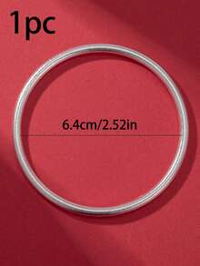 1 chiếc vòng tay nữ 4mm, chất liệu mờ, họa tiết hình học, kiểu dáng cổ điển, thích hợp để đeo cùng nhiều vòng khác. - Bạc - Xem 11