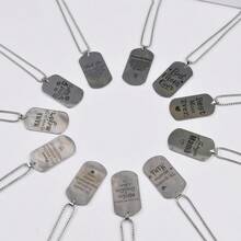 Custom Stainless Steel Pendant Necklace, Creative Personalized Minimalist Laser Engraved Charm Jewelry - Multicolor 24 - View 7