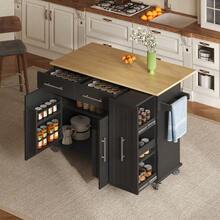 Mobile Storage Islands - Black+Natural + MDF + Kitchen-1 - View 4