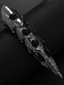 1pc Vintage Street-Style Punk Gothic Metal Animal Skeleton Knuckle Rings With Adjustable Joints, Suitable For Festivals, Parties, Photography, Entertainment & Games, 4 Seasons Halloween - 彩色 - 查看 9