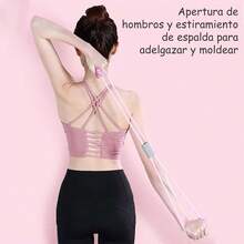 Bandas de resistencia, figura 8 bandas de ejercicio para mujeres y hombres, 8 bandas de resistencia en forma para brazos, expansor de pecho, yoga, gimnasio, fitness, cuerda de tracción elástica - Rosa - Ver 5