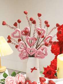 Valentine's Day Red Heart-Shaped Berry Twig Home & Date Decor - Multicolor - View 5