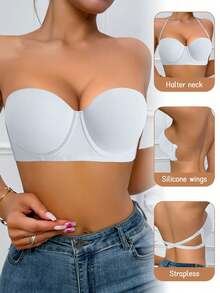 Women's Comfortable Underwire Bra With Supportive Back Design - White - View 5