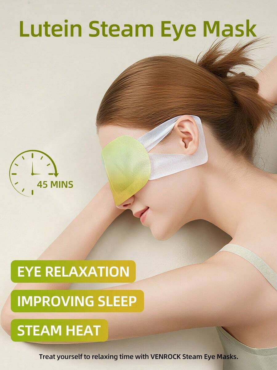 VENROCK Lutein Steam Eye Mask For Eye Relaxation And Better Sleep With 45-Minute Heat Therapy - Green - View 1