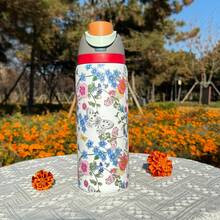 0wal'aa 32oz This Insulated Water Bottle Is Made Of 304 Stainless Steel And Is A Practical Product That Meets Your Daily Hydration Needs For Commuting And Outdoor Travel. It Features An Anti-Scald And Leak-Proof Design, A Built-In Straw, A Carrying Handle, And A Large Capacity, And Is Available In A Variety Of Designs. - 杏色 - 查看 2