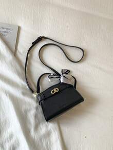 Mini Fashionable Versatile Solid Color Casual Handbag For Women - Black - View 10