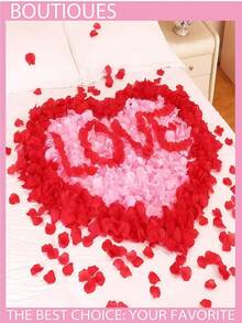 2000pcs/Pack Artificial Rose Petals, Suitable For Proposal, Wedding, Anniversary (Deep Red, Pink, White, Red, Rose Red) - Dark Red - View 2