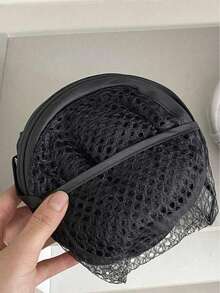 سلة غسيل مصنوعة من شبكة بمقبض - مثالية للسكن الجامعي والسفر والحمام - مصنوعة من البوليستر، قابلة للطي، لتخزين الملابس القذرة (لون عشوائي) - متعدد الألوان - مشاهدة 7