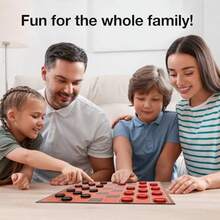 Kangaroo - Multiplayers Strategy Checker Board Game For And Adults - Portable Educational Travel Cardboard Checkers - Includes Large Board W 24 Checkers 12 Red And 12- Black 15x15 Inches - 如圖所示 - 查看 6