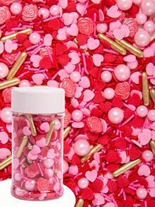 Không ăn được, chỉ dùng để trang trí. 75g/3oz Trang trí bánh cho Ngày Valentine, chủ đề hoa hồng và trái tim màu hồng, thích hợp cho việc nướng bánh, làm bánh ngọt, bánh rán, kem, bánh muffin; Vật dụng trang trí lý tưởng cho Ngày Valentine, Ngày của Mẹ và các lễ hội khác. - Nhiều màu - Xem 7