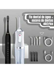Advanced Oral Health Kit: Rechargeable Electric Toothbrush + Multiple Brush Heads + USB Cable - Complete 2-In-1 Set - Multicolor - View 9