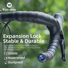 WEST BIKING 自行车膨胀塞，铝合金材质，轻巧易安装，适用于直径 22-24mm 的山地车/公路车车把止动器 - 多色 - 查看 1