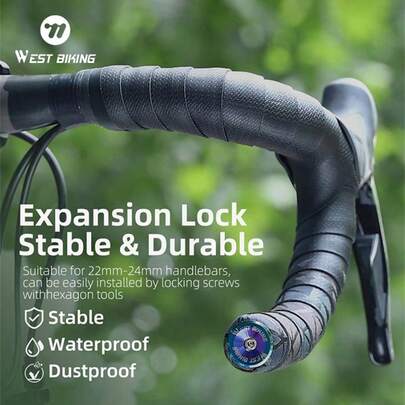  WEST BIKING Cykelexpansionsplugg i aluminiumlegering Lätt och enkel installation Passar styrstoppare för MTB-racercykel med 22-24 mm diameter