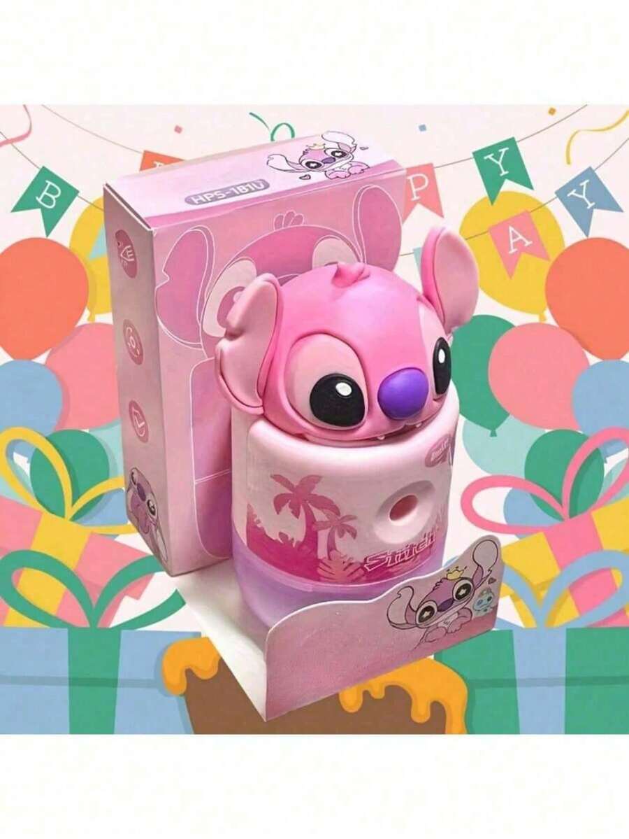 1pc Random Color Disney Brand Pencil Sharpener, Versatile & Diverse Large Diameter Fully Automatic Pencil Sharpener, Student Labor-Saving Rotary Pencil Sharpener