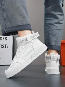 Mid-Top Casual Sneakers, Fashion Sporty Shoes For Teenagers, Spring/Summer - White - View 1