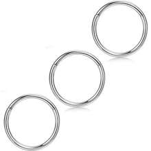 3件套316L医用级不锈钢鼻环，男女通用铰链式鼻中隔环，也适用于唇部、耳骨、肚脐、乳头穿孔，用途广泛，适合日常、派对、音乐节、送礼、海滩度假、节日（春节、情人节、复活节、圣诞节）等场合，尺寸：6毫米/8毫米/10毫米