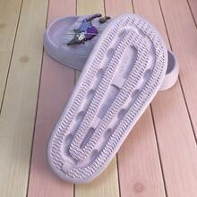 Miniso Sanrio Kuromi Women's Indoor Bathroom Slippers (Size 35-36) - Comfortable Soft Material, Exquisite Dual-Character Badge Detail, Water-Resistant Design For Bathroom & Bedroom Use(1 PC) - Mauve Purple - View 5