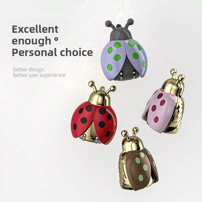 New Foldable Mini 7-Star Ladybug Nail Clipper, Portable Nail Repair Manicure Tool, Single Piece With Flip Cover, Compact Nail Scissors For Carrying