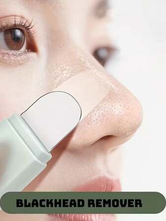 1 Piece Of Ergonomic Blackhead Remover Tool - Gentle Facial Pore Cleanser, Specially Designed For Facial Pores. This Non-Electric Scraper Features A Textured Surface And Comes With A Soft Green Handle For A Comfortable Grip, Exclusively Crafted For Deep Pore Cleansing.