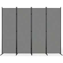 4 Panel Room Divider, 6FT Portable Wall Divider Room Separation, 88 Inch Fabric Partition Room Dividers And Folding Privacy Screens, Freestanding Room Separators Home Office Bedroom, - 灰色 - 查看 10