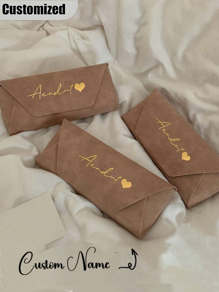 Personalized Name/Text Eyeglass Case - (Add Your Name) - Soft Material - Luxury Portable Eyeglass Case - Eyeglass Storage Box, Provides Excellent Storage And Protection, Lightweight And Portable For Daily Carry. Perfect Gift For Holidays/Birthdays, Ideal For Gifting To Family And Friends.