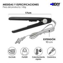 TendenciaPlancha Cabello Alaciadora Mini Cerámica Para ViajeCalidad premium - Negro - Ver 3