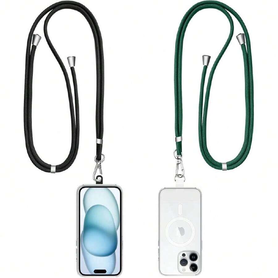 2 Pack Correa de cordón universal para colgar la funda del Teléfono móvil Correa para el cuello Cadena colgante con parche de plástico Gancho para cordón móviles Accesorios,37423599 - Rojo violeta - Ver 1