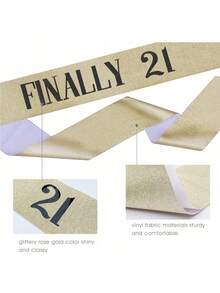 21st Birthday Sash And Rhinestone Crown Set, 21st Birthday Gift, Party Supplies And Decorations For Her - Multicolor - View 6