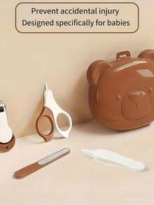 Nail Care Set - Cartoon Design, Portable - Round Blade Design - Prevent Accidental Injury - Nail Clipper With Debris Collection Function - PP + Stainless Steel Material - Multicolor - View 4