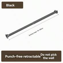 Stainless Steel Closet Clothes Rod, Bathroom Curtain Rod, Garment Hanging Device, Balcony Drying Rack, Curtain Hanging Device, Available In Gold, Black, White, Silver, With Screws