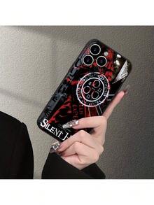 A Chilling And Moody Design Influenced By "Silent Hill 2," Featuring Dark And Red Hues, Occult Motifs, And The Words "In My Restless Dreams" - A Painted Frosted Straight Edge Fine Hole Mobile Phone Case Crafted From TPU Material, A Protective Case For Iphone 16/15/14/13/12/11 Pro Promax - màu đen - Xem 4