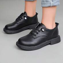 1双儿童休闲运动鞋，时尚简约低帮系带运动鞋 - 黑色 - 查看 15