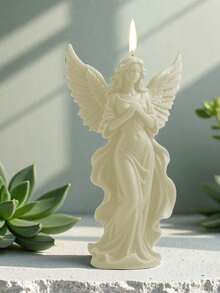 1pc Angel Shaped Handmade Candle, Suitable For Home Decor, Church, And Gifts - Multicolor - View 4